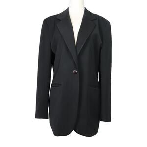 Vintage 90s Votre Nom black microfiber blazer jacket 3